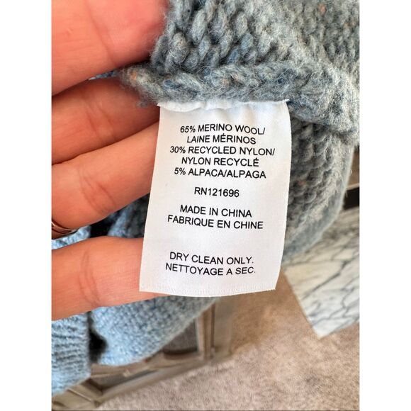 DEMYLEE Bardot Sweater in Sea Mist Blue Size Medium - Picture 5 of 9